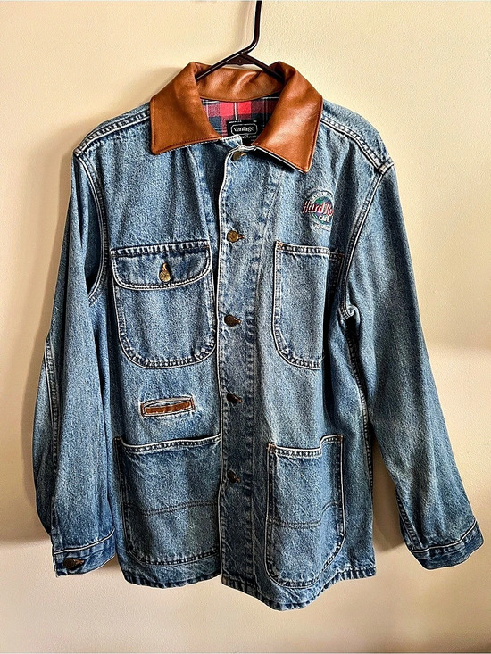 Vantage Jackets & Blazers - Hard Rock Cafe Custom Classics Denim Shirt Jacket Blue Brown Size Medium